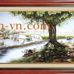 乡村风景画手工刺绣＝可愛的故鄉　18＝SHVN 1118 - 95cm x 140cm (2)